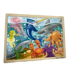 Melissa & Doug Fresh Start Fish Of The Sea Wooden Jigsaw 24 Pc Puzzle ages 3+‎